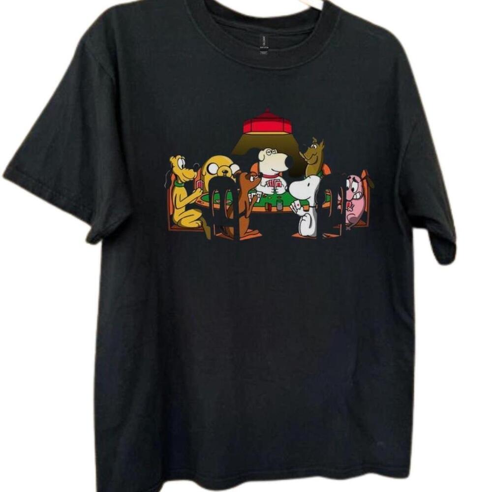 Black Snoopy Tee Dog Tv Show Poker